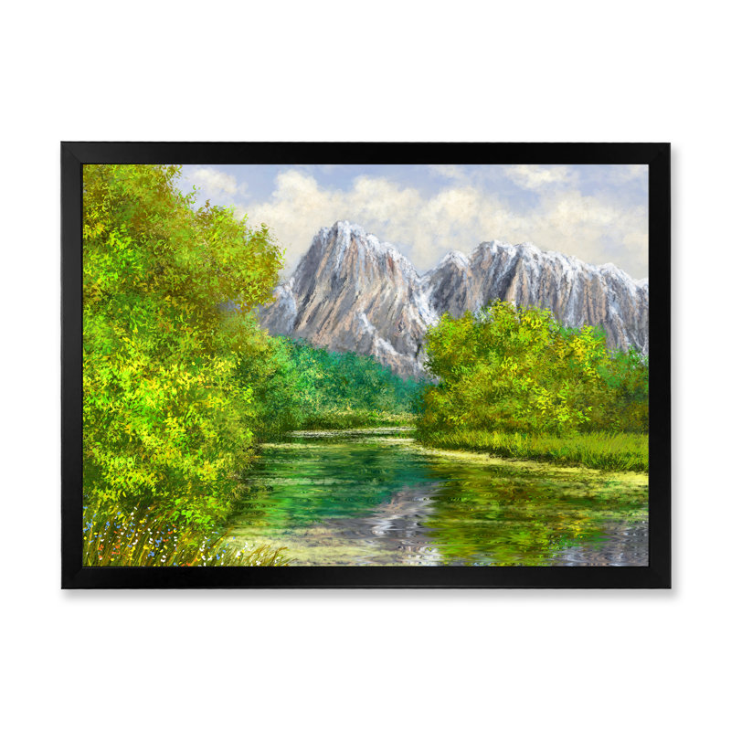 «Green River in Mountain», reproduction sur toile, Cadre noir, H 8 po x l 12 po x P 1 po