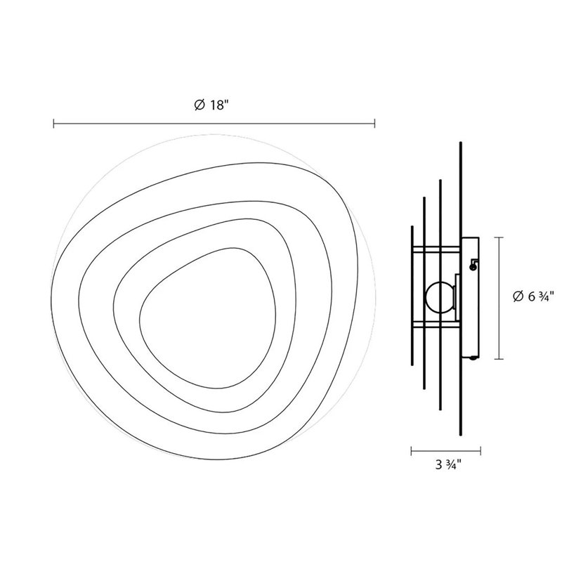Abstract Panels 1 - Light LED Flush Mounted Sconce