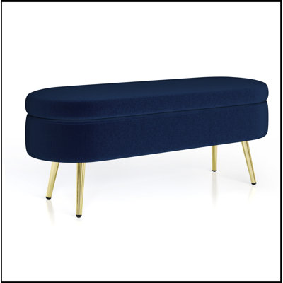 Banc de rangement ovale avec pieds en métal