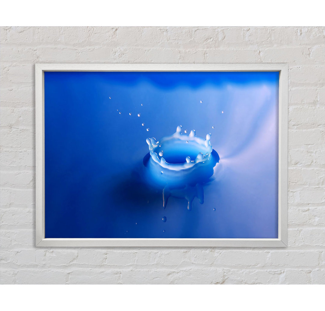 Splash Milk Blue - Einzelner Bilderrahmen Kunstdrucke auf Leinwand