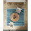 Tapis uni / rayé bleu océan Durah-348939994