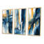 «Blue And Gold Fusion», 3 pièces sur toile-835547411-835547408
