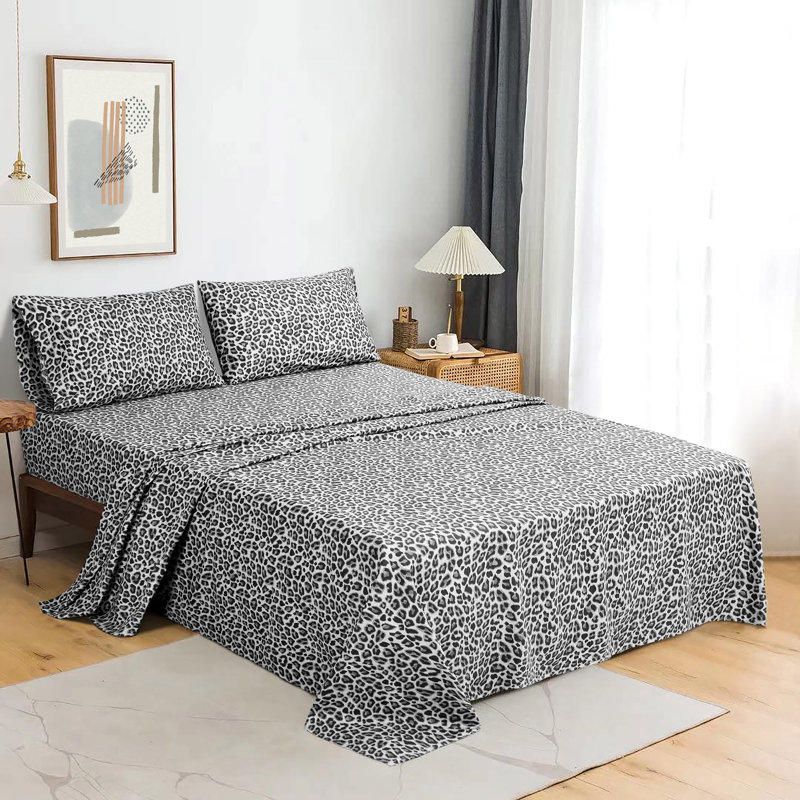 Ensemble de draps 100% coton Marilee, gris, Grand