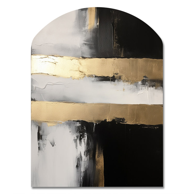 Eggert - Art mural abstrait irrégulier - Forme d'arche, H 34 po x l 25 po
