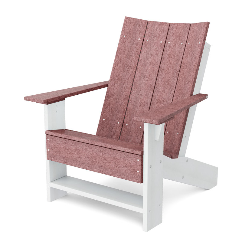 Contemporary Adirondack Chair, Cherrywood/White