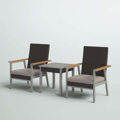 Bertolde 2 - Person Patio Conversation Set with Cushions