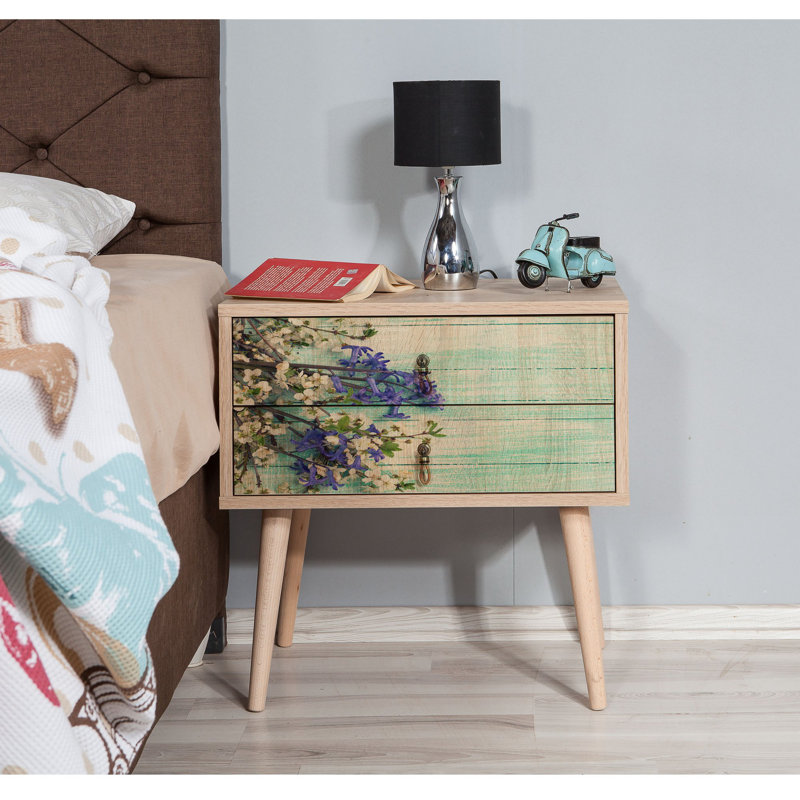 Madilyn 60cm W Manufactured Wood Bedside Table