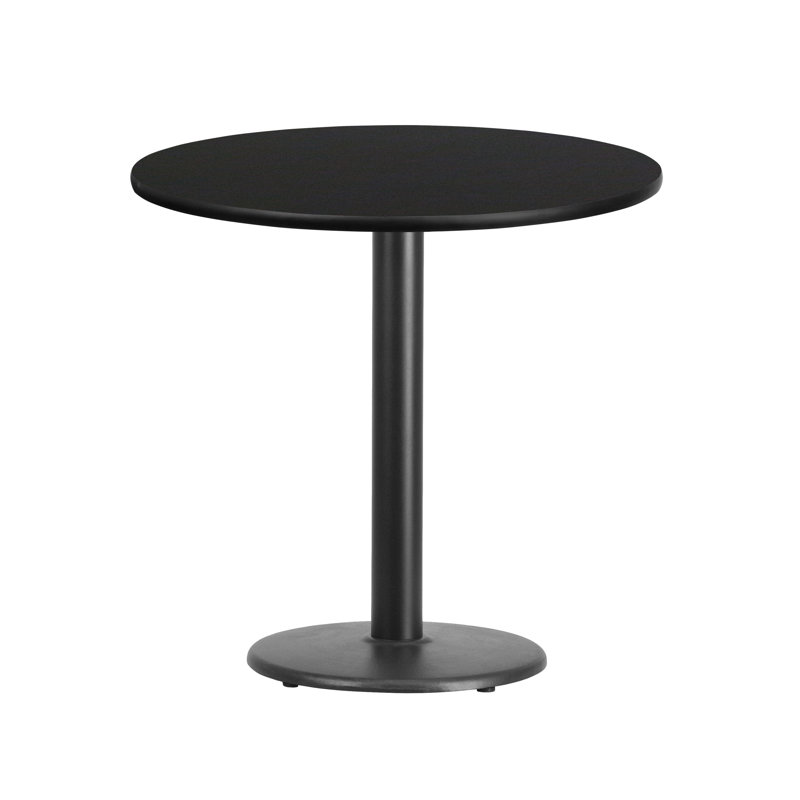Jamey 24'' Round Laminate Table Top with 18'' Round Bar Height Table Base, 31.13" H x 30" W x 30" L, Black