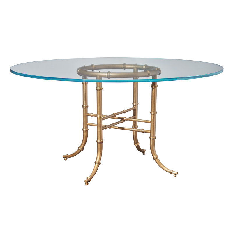 Trouvé Round Glass Dining Table, 30"H x 60"L x 60"W