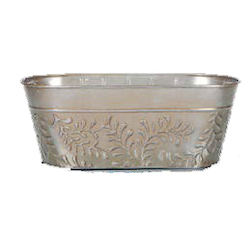 Halton Indoor / Outdoor Pot Planter, 4.25" H x 9.75" W x 5.13" D, Silver