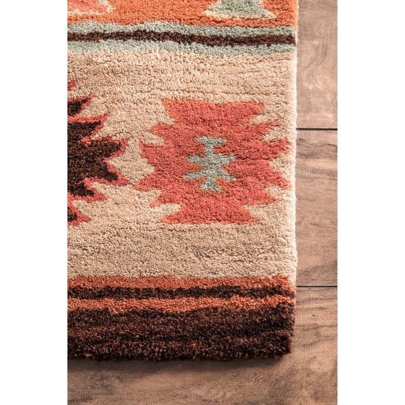 Tapis beige et brun touffeté et fabriqué à la main Espada, Rectangle 2 pi x 3 pi
