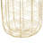 Metal Decorative and Functional Gold Storage Basket with Faux Leather Handles Set-69986389