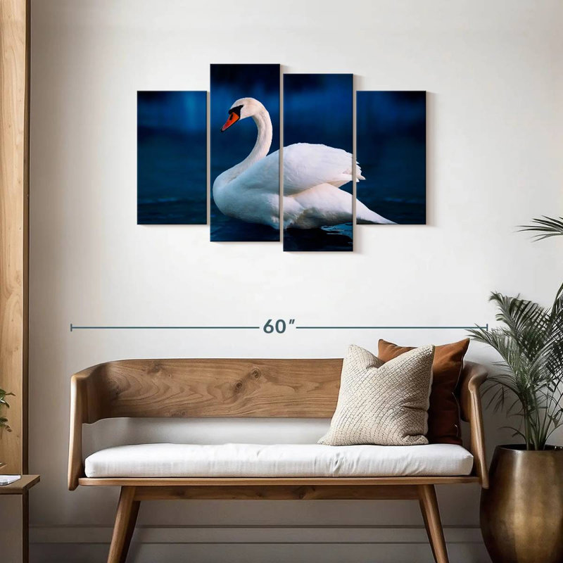 Cygne blanc pur Brampt, H 27 po x l 43 po