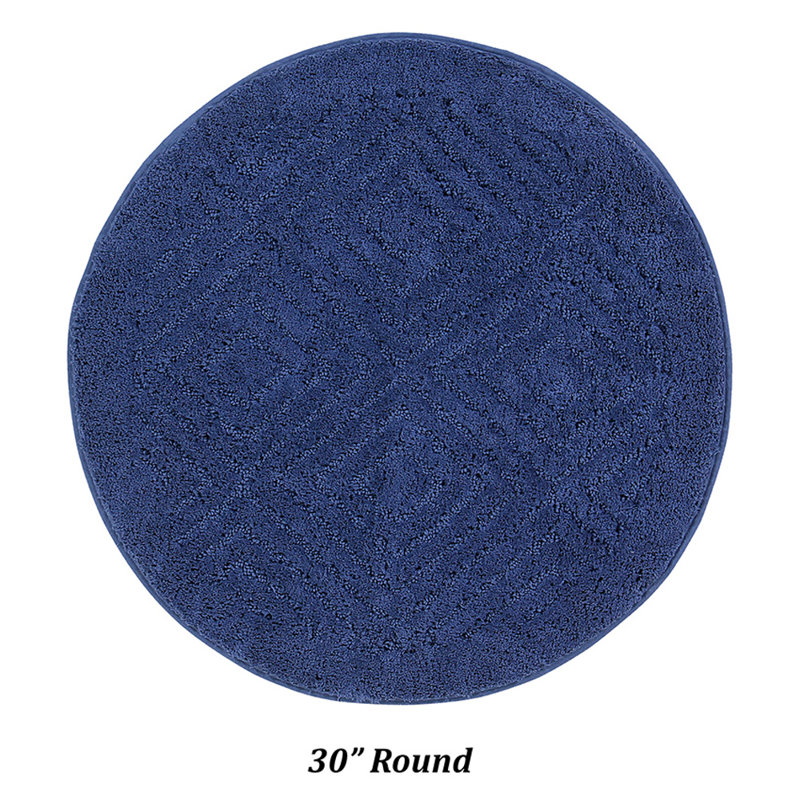 Lalor 100% Cotton Non-Slip Bath Rug, Blue