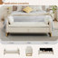 Banc de rangement moderne en velours l 66 po avec pieds dorés, accoudoirs et 2 coussins Lunara-343922331-357990912