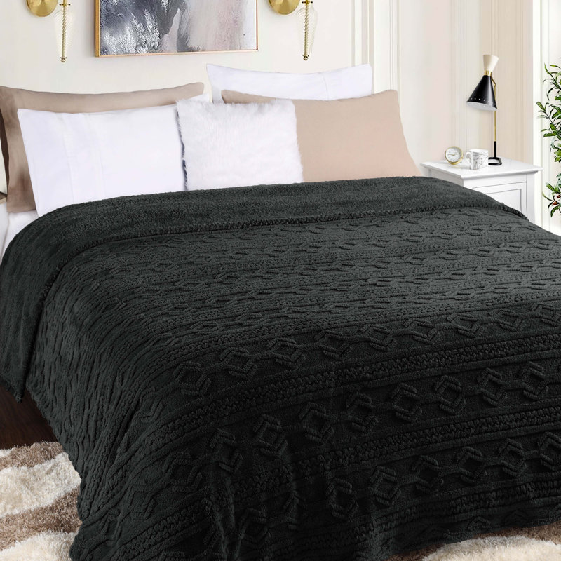 Literie moelleuse Boho, Double/Grand, Noir, noir, noir, noir