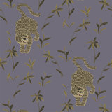 Stalking Tiger - Dusk Lavender Wallpaper