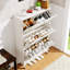 Armoire de rangement pour chaussures pour l'entrée, armoire à chaussures étroite avec 3 tiroirs rabattables, range-chaussures autoportant avec pieds, range-chaussures pour la maison