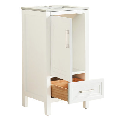 Évier de salle de bain autoportant 18 po en bois massif 18 po