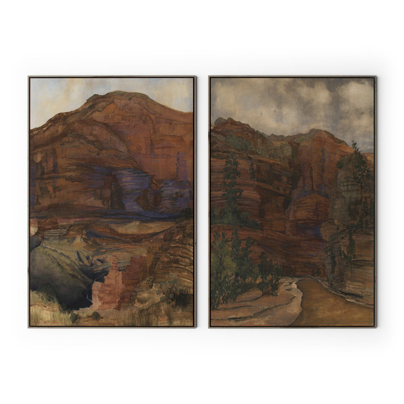 Desert Diptych By Aileen Fitzgerald, 40" H x 60" W