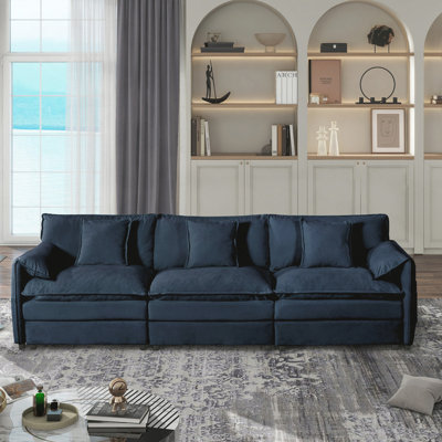 Canapé modulaire surdimensionné à assise profonde, canapé-lit en chenille vert moderne, grand canapé modulaire 3 places avec 3 coussins pour le salon, la chambre et le bureau, combinaison de bricolage