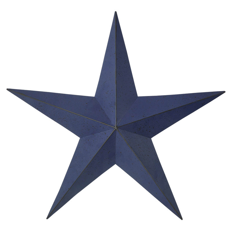  Festive Metal Star Wall Decor, Navy, 24" H x 24" W x 2.5" D