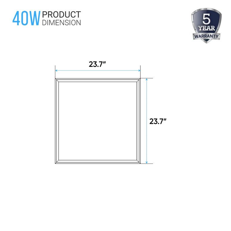 Dimmable Square Troffer Ceiling Light (Set of 4), 6500K