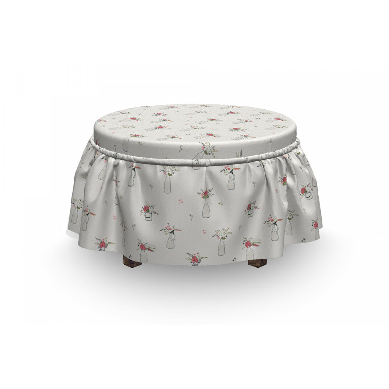 Housse pour repose-pieds rétro wildflower bouteilles