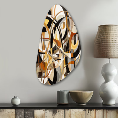Mid Century Artistic Transformations I - Mid-Century, impression asymétrique moderne sur métal, forme murale moderne en métal