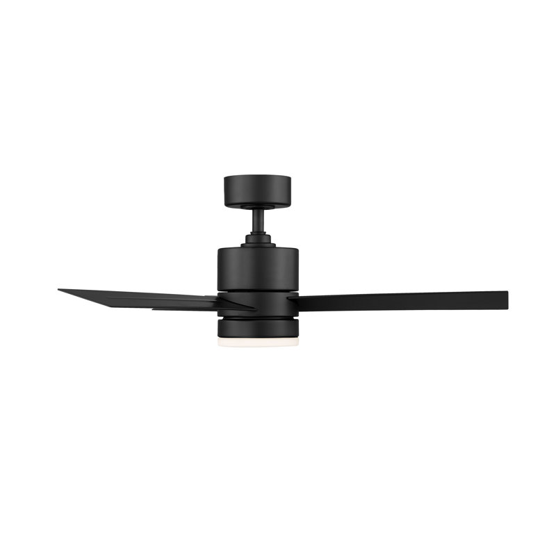 Matte Black 44" Smart Ceiling Fan with LED Light and Remote