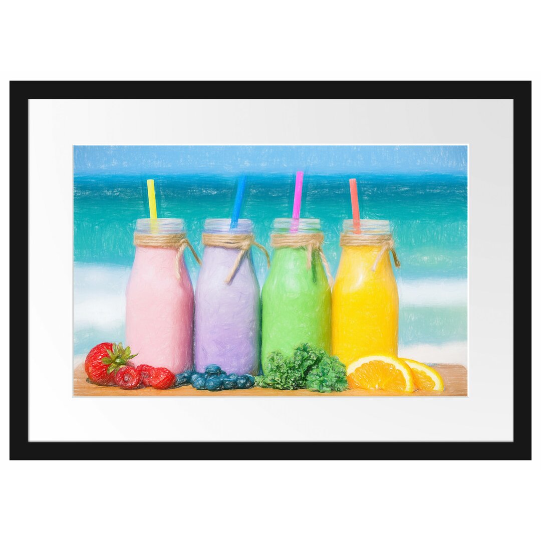 Gerahmter Fotodruck Smoothies in verschiedenen Farben