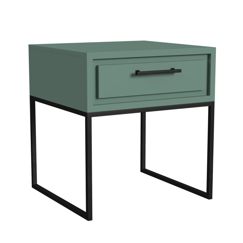 Arnay 1-Drawer End Table, Sage Green