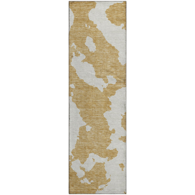 Premium Machine Washable Prisco Gold Rug