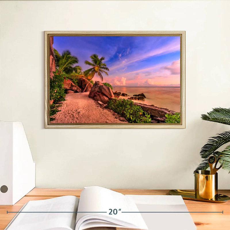 La Digue Sundown, Cadre flottant en bois naturel, 13 po x 9 po