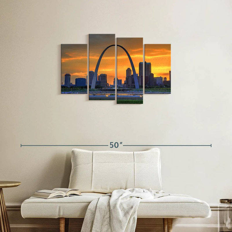 Nicci Gateway Arch Sunset Scene, 22" H x 36" W
