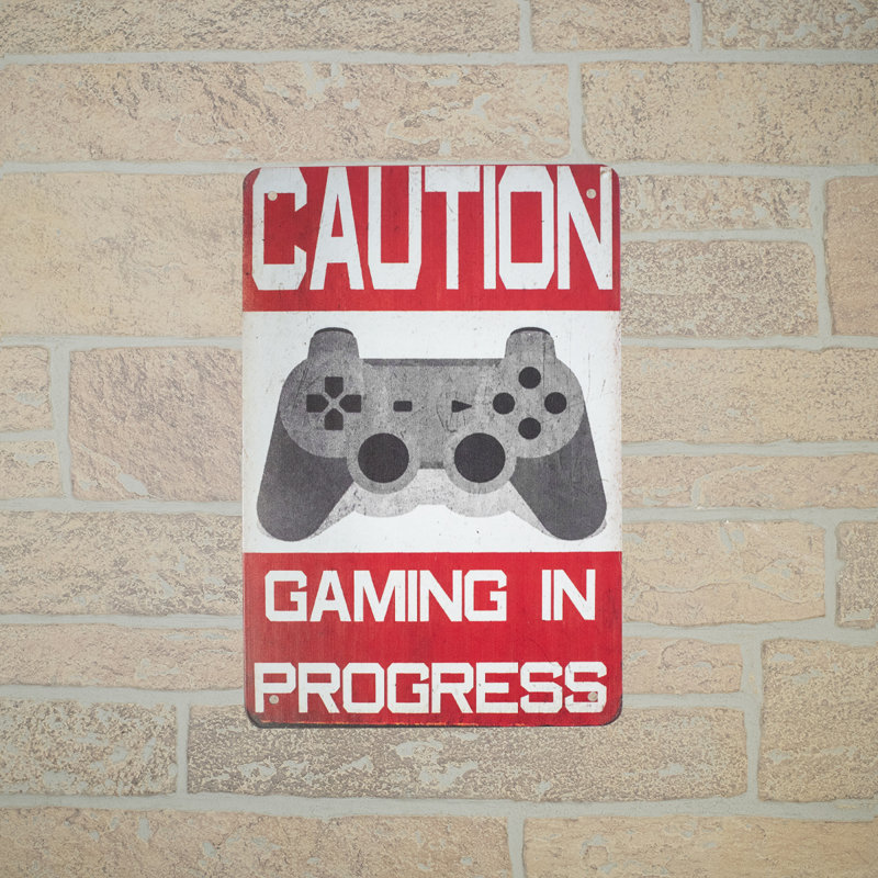 Funny Caution Gaming Progress Tin Wall Sign Keep Out Dorm Bedroom Man Cave Decor Funny Caution Gaming Progress Tin Wall Sign Keep Out Dorm Bedroom Man Cave Decor