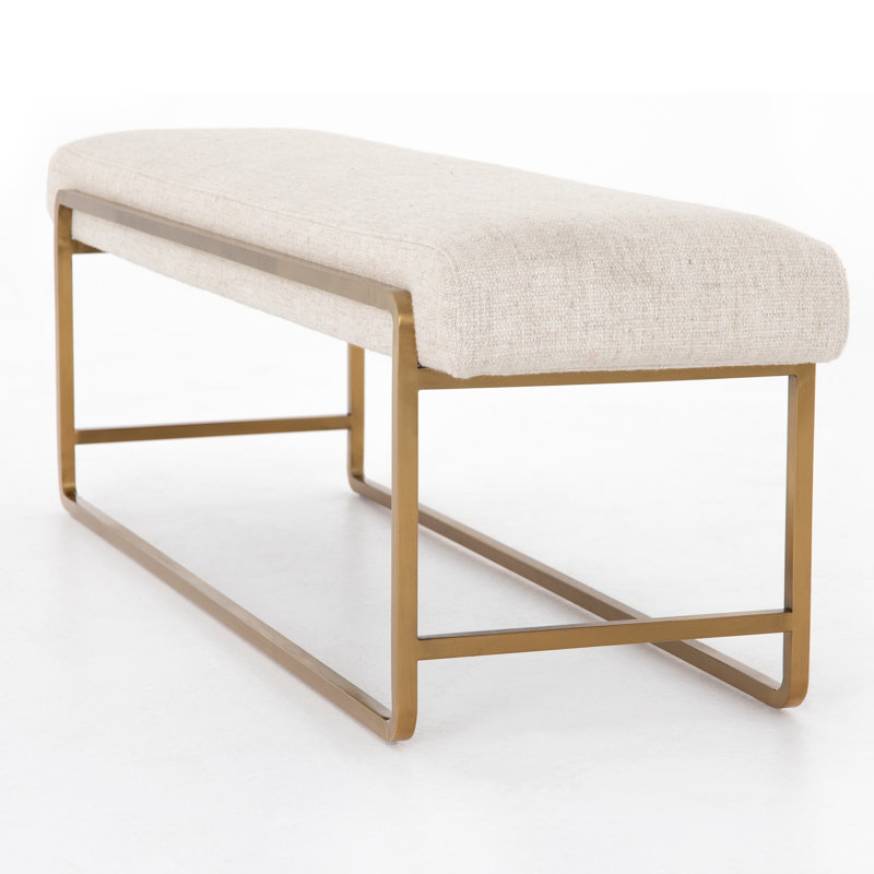 Sled Upholstered Bench, Thames Cream