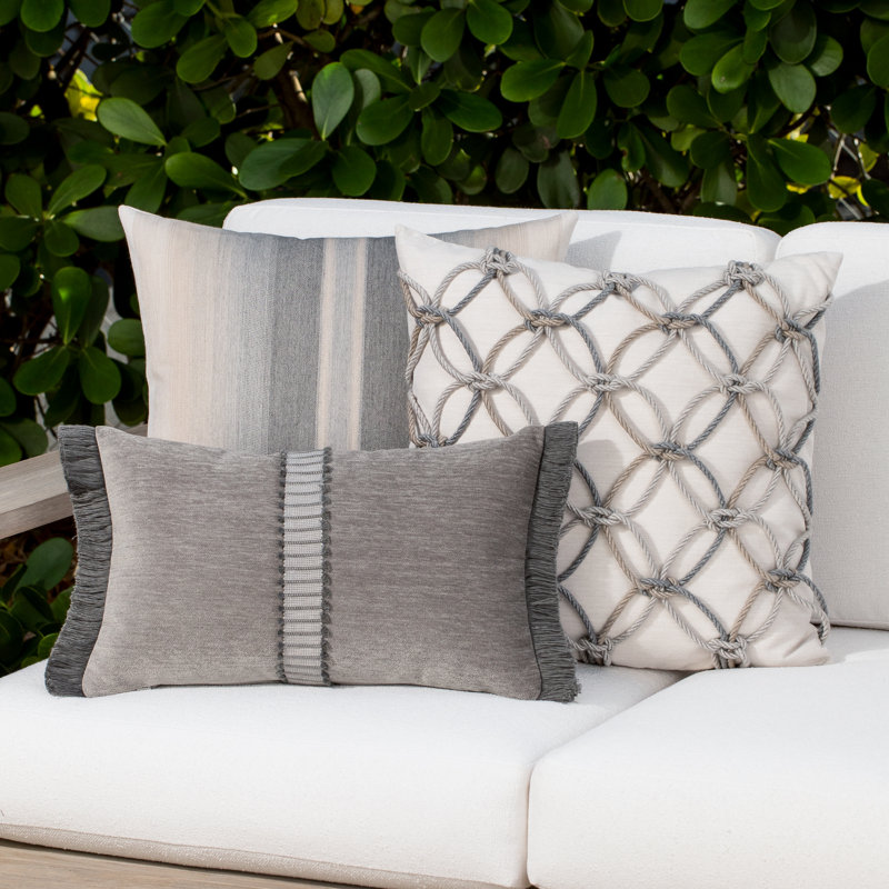 Ambiance Square Indoor/Outdoor Pillow Cover & Insert, Indigo, 22"H x 22"W