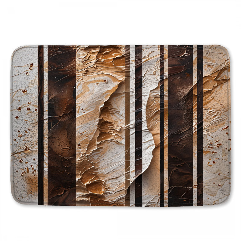 Tapis de bain texturé à rayures verticales, 34in W x 21in L