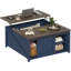 Table basse à plateau relevable avec rangement, table basse de ferme de 31,5 po pour le salon, tables basses carrées avec grand rangement caché et portes de grange coulissantes, bleu-2061602648