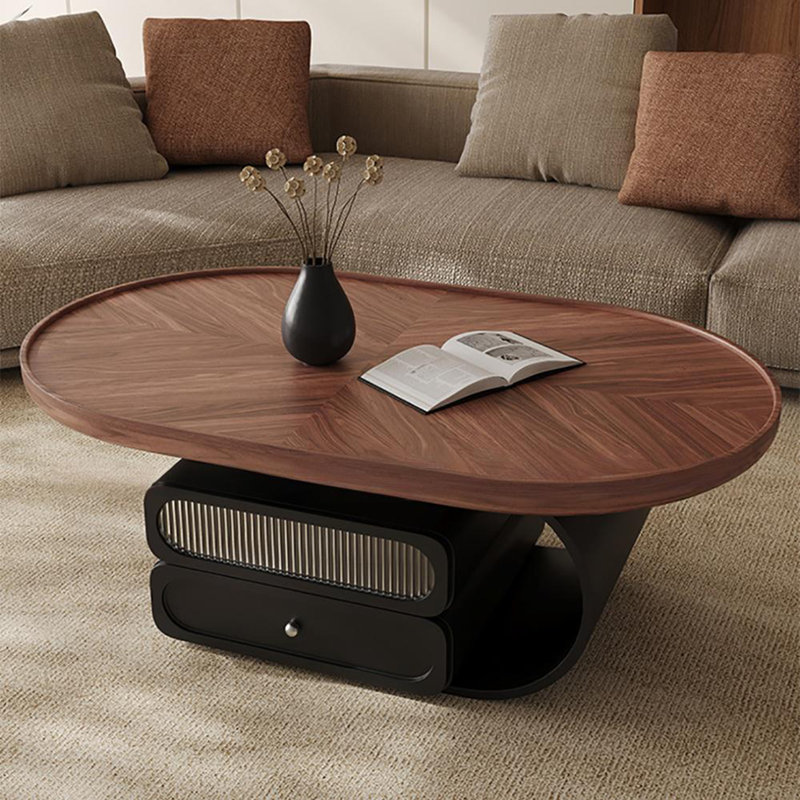 Oval coffee table, 16.5" H x 43.3" L x 23.6" W