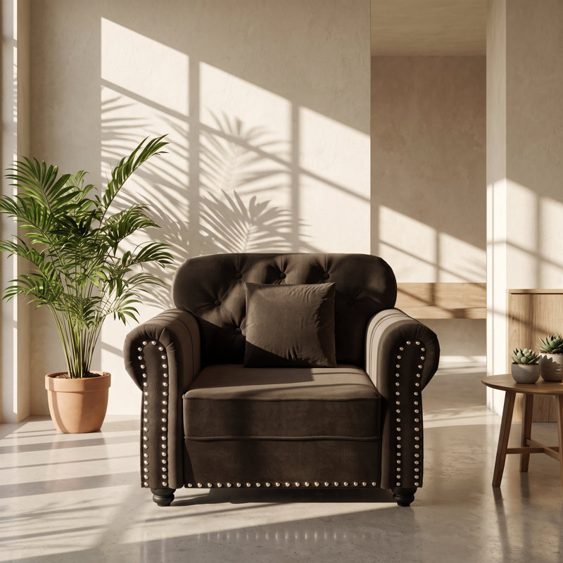 Fauteuil Chesterfield l 41,3 po x P 29,9 po x H 33,8 po