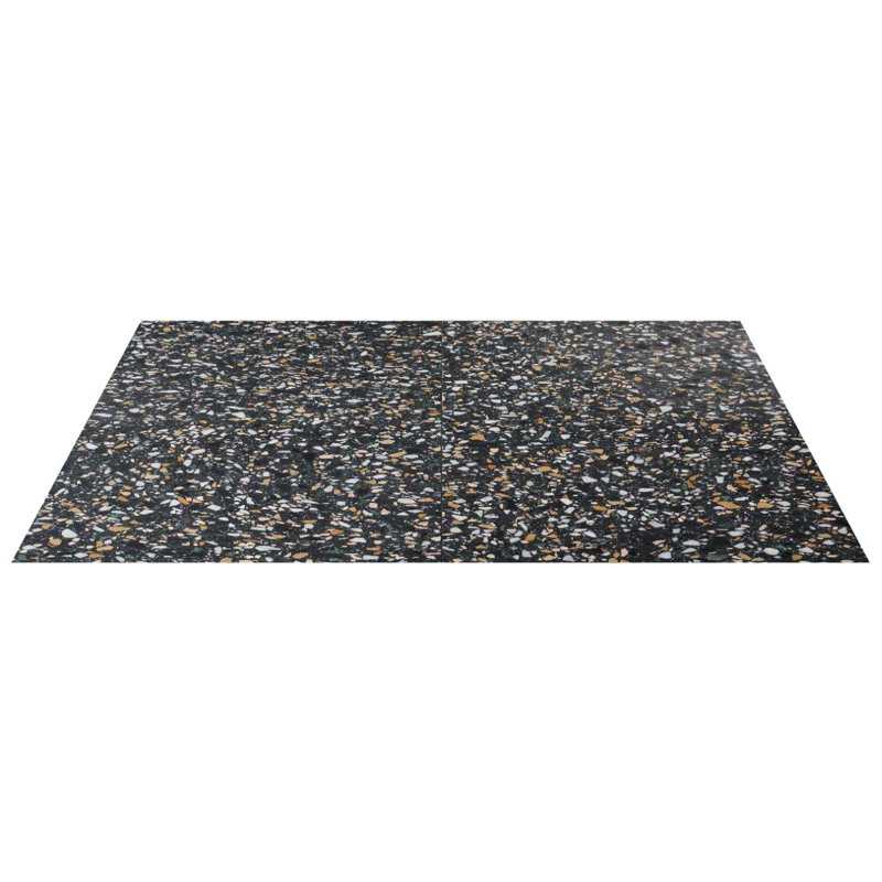 Terrazzo Italy Sacra 24x24 Honed Marble Tile, Cava Notte Black