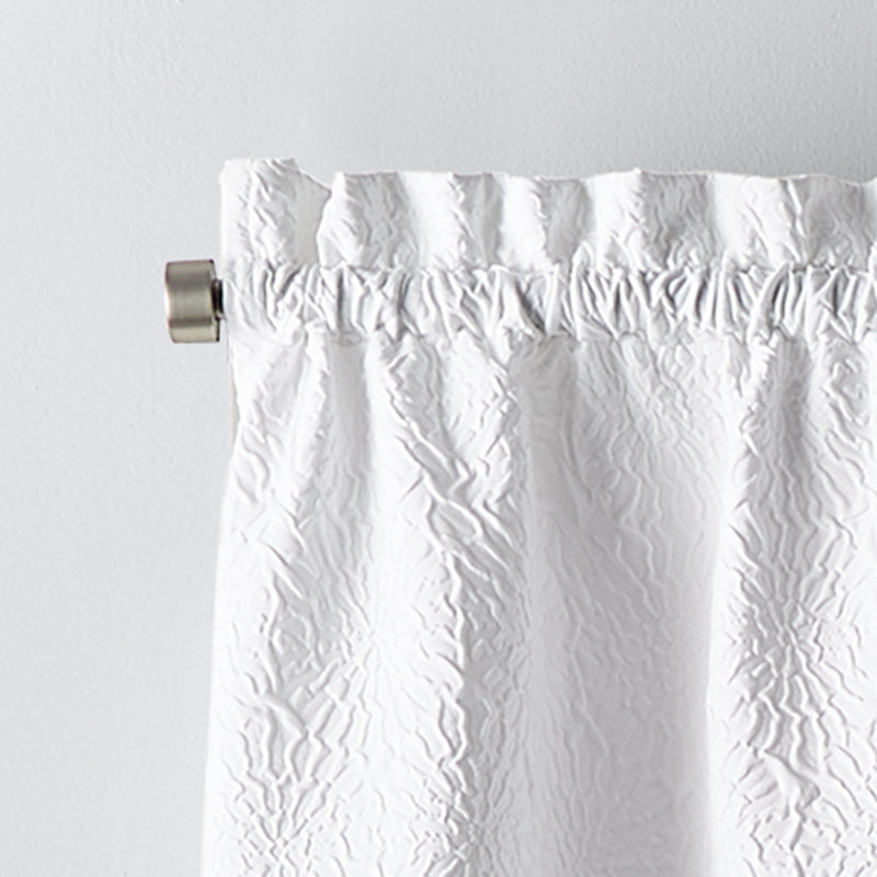 White Polyester Rod Pocket Kitchen Window Tier Pair 60"x24"