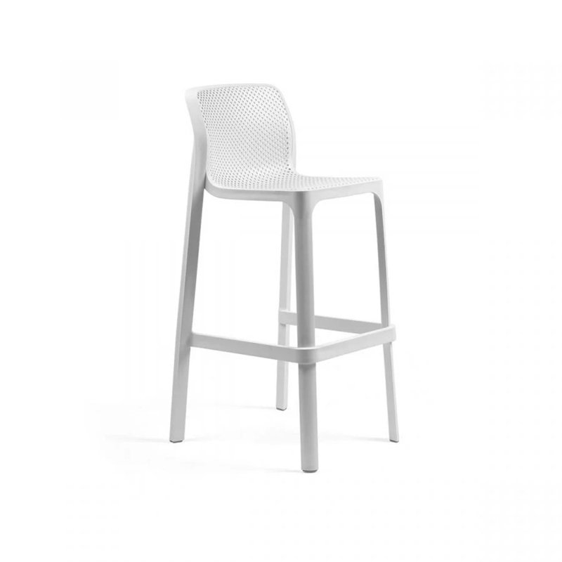 Net Outdoor Bar Stool, White