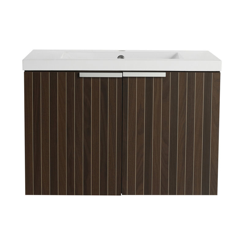 Meuble-lavabo de salle de bain avec lavabo en résine, 30"