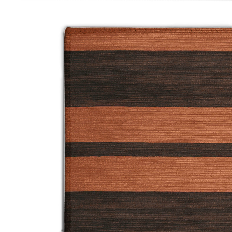 Tapis intérieur / extérieur noir HorizontalStripes, Rectangle 4pi x 6 pi