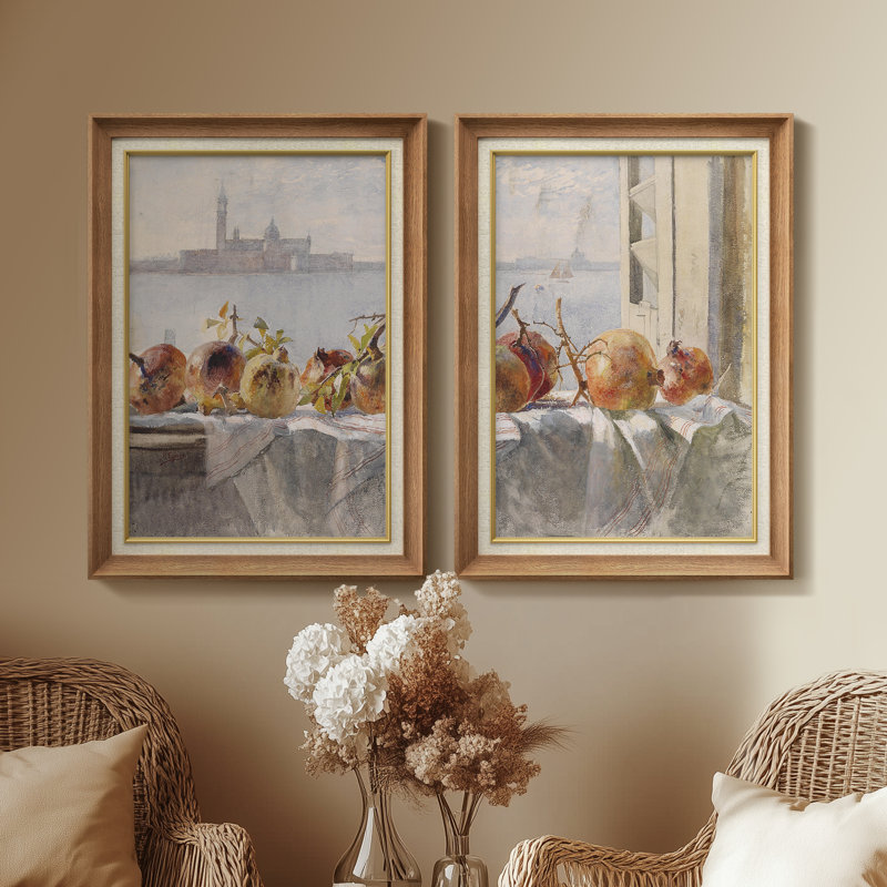 Ensemble de 2 œuvres d'art encadrées de qualité supérieure sur toile de qualité supérieure avec cadre de 26 po x 36 po