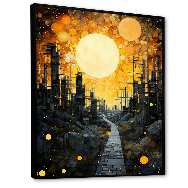 Panneaux solaires abstraits, collage de lumière du soleil II - Collages abstraits, art mural, Cadre flottant noir