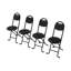 Tabouret pliant 4 pièces avec dossier, tabouret pliant rembourré et rembourré, chaises pliantes portatives pour la cuisine à l'intérieur et à l'extérieur (café, date prévue de livraison: 2025/6/30)